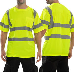 Camiseta Reflectante de Alta Visibilidad con Logotipo Personalizado, Camiseta de Trabajo de Manga Corta, Tela de Alta Calidad y Cinta Reflectante Ancha para una Buena Visibilidad - Product Image 2