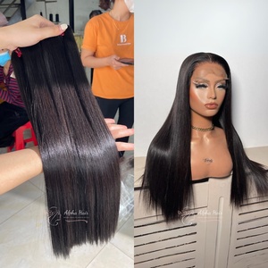 Moda verano gran stock calidad superior espejo hueso recto crudo vietnamita extensiones de cabello peluca frontal extensiones de cabello humano - Product Image 1