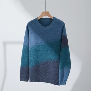 เสื้อสเวตเตอร์ไหมพรมคอกลมผู้ชาย ลดราคาพิเศษ สีสันตัดกัน สไตล์ลำลอง แขนยาว อุ่นสบายสำหรับฤดูใบไม้ร่วงและฤดูหนาว มีไซส์พลัส - Product Image 2