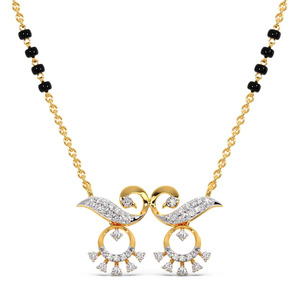Collar con colgante de diamantes con doble motivo de pavo real - Product Image 1