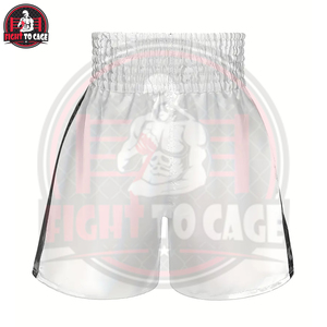 Breathable Polyester Boxing Training Gear for Autumn Boxing Training <b>Shorts</b> Available In <b>White</b> Colors, For Fighting MMA <b>Shorts</b> - Product Image 3