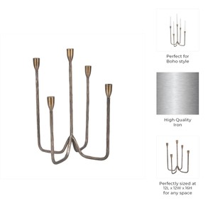 <b>Hammered</b> Metal Candle <b>Holder</b> Set – Decorative Iron candle Stand for Home Decor <b>Hammered</b> Taper <b>holder</b> Candle Pillar Brass Candle - Product Image 3