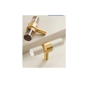 Transparent Acrylic Brass Furniture <b>Pulls</b> Handles Long Handle for Kitchen <b>Drawer</b> Cabinet Wardrobe Door Handle Best Selling Item - Product Image 4