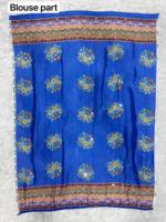 TENNECY Designer Chinon Silk Saree Piping Border Latkan Tassels Authentic Mirror Work Reversible Stretchable Wrinkle-Free