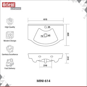 Lavabo de Pared de Diseño Personalizado de Primera Calidad, Color Blanco, Venta Mundial, Excelente Calidad - Product Image 3