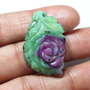 Cabujón de Zoisita Rubí Natural Tallado, Gema de Rubí Tallada a Mano, Piedra Suelta Lisa, Proveedor Mayorista para Joyería - Product Image 2