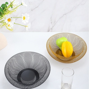 Cesta de Frutas de Alambre Metálico, Cestas Redondas Grandes para Pan, Frutas y Verduras, Soporte de Alambre Metálico para Aperitivos - Product Image 3