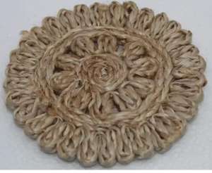 Mantel Individual Ovalado de Yute Jacquard Lavable Antideslizante con Diseño de Plantas, Hecho a Mano por Crosia, para Uso en Interiores y Exteriores - Product Image 2