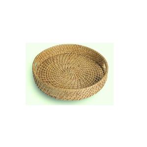Handcrafted Cane Rattan Bamboo Serving Tray Decorative Multipurpose Tray for Home Kitchen <b>Table</b> Decor - Product Image 1