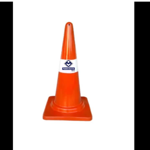 Nouveau cône de signalisation routière en PRF recouvert de plastique orange 2026 avec bande réfléchissante - Product Image 1
