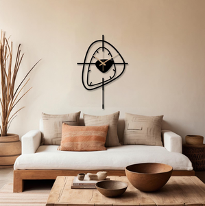 Minimalist Black Metal Wall <b>Clock</b>, Modern Silent Oversized <b>Clock</b> - Product Image 5