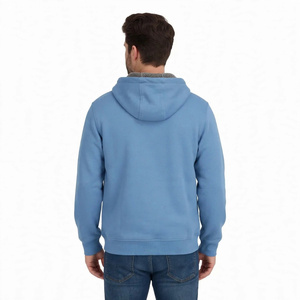 Men Sherpa Lined Full Zip Hoodie Winter <b>Fleece</b> Outerwear Casual Heavyweight Sweatshirt Plain Blue <b>Hooded</b> <b>Jacket</b> - Product Image 2