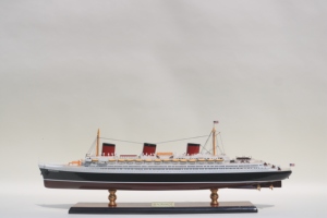 Maquette du navire S.S. NORMANDIE, modèle en bois sculpté à la main de haute qualité, pièce d'art de collection sur le thème de l'océan, à poser, pour la maison - Product Image 5