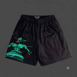 Shorts de survêtement décontractés pour hommes, en coton épais, délavé à l'acide, avec imprimé graphique et cordon de serrage, style streetwear, vente en gros sur mesure - Product Image 6