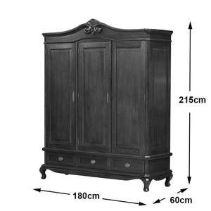 Cette magnifique armoire Amarta à trois niveaux est fabriquée en bois de mahogany massif de couleur marron pour une utilisation dans la chambre. - Product Image 6