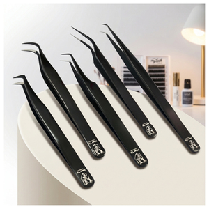 45 90 Degree Volume <b>Lash</b> Extension Tweezer Stainless Steel Boot <b>Lash</b> Tweezers Set <b>Lash</b> Technician Tweezer <b>Kit</b> Eyelash Tools - Product Image 1