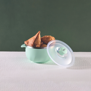 Premium Modern <b>Plastic</b> 1000ml Serving Bowl with Transparent Lid Dishwasher Safe Durable Food Storage Container for Home Use - Product Image 5