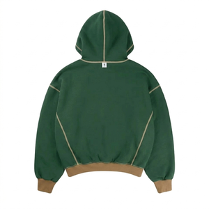 Sweat-shirt à capuche pour homme en coton 100 %, doublure thermique, coupe-vent, respirant, tricoté, avec poche, vêtement décontracté, OEM - Product Image 2