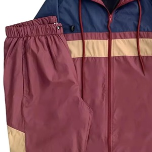 Online Fashion Men <b>Retro</b> Colorblock Hooded <b>Tracksuit</b> Windproof Street Style Jacket and Pants Set Casual Outdoor Sportswear - Product Image 6