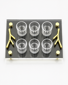 Ensemble de liqueur juif personnalisé Shabbat Kiddush en Lucite, plateau à vin en acrylique, verres à shot style animal - Product Image 6