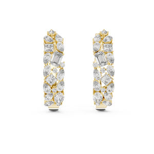 Pendientes de Diamantes Cultivados en Laboratorio con Corte Princesa, Pera y Esmeralda en Oro Amarillo de 18K |   Diamante Cultivado Nuevo - Product Image 1
