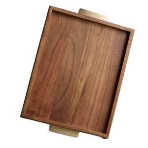 Bandeja de Servir de Madera de Acacia Marrón Oscuro, Estilo Popular, con Asas Curvas, Acabado Pulido, Bandeja para Servir Alimentos al por Mayor - Product Image 5