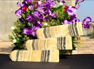 Grande tour de calcite zébrée de 11 pouces, obélisque en cristal poli, lot de 3 pointes de calcite naturelle, décoration intérieure, cristal de guérison Reiki - Product Image 5