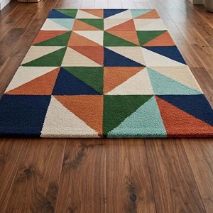 Tapis d'intérieur moderne multicolore en forme de triangle, tapis géométrique doux et moelleux tufté à la main pour salon, chambre à coucher, tapis décoratif pour la maison - Product Image 4