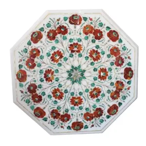 Beyaz mermer masa uç tablosu güzel dekoratif mozaik sanat kakma Paua kabuk