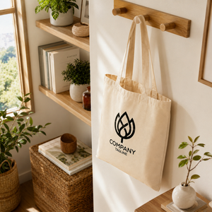 Sac fourre-tout en toile de coton robuste, écologique, réutilisable pour les courses, avec impression de logo personnalisé, poignée en coton, vente en gros - Product Image 3