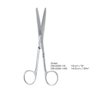 Tijeras Quirúrgicas Grazil de 13 cm (5 Pulgadas), Instrumento de Disección Manual de Acero Inoxidable, Certificación CE Clase I ISO13485, Set Ortopédico - Product Image 1