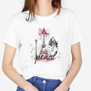 Camiseta Básica Y2K Personalizada para Mujer, Estilo Años 90, Cuello Redondo, Algodón Suave, Fabricación OEM - Product Image 1