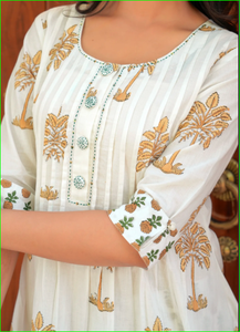 Conjunto de Kurta y Salwar de Algodón con Estampado Digital de Palmeras para Mujer - Product Image 6