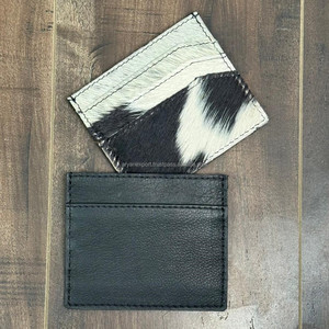 Tarjetero de piel de vaca de alta calidad de lujo hecho a mano al por mayor para Mini tarjetero de identificación de bolsillo frontal de cuero genuino unisex - Product Image 6
