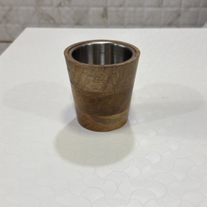 Conteneur à bougies en bois de qualité supérieure, résistant à la chaleur, pour la fabrication de bougies, partie intérieure en acier inoxydable - Product Image 3