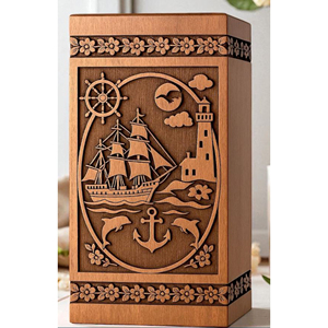 Wooden Urn with Photo Frame for Memorial Display Handmade Wooden Urn with Smooth Polished Finish by AYAANS - Product Image 1