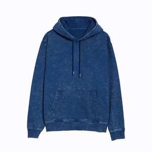 Sweat-shirts à capuche personnalisés en coton molletonné 100% avec logo personnalisé sur le devant, couleur délavée à l'acide, pour hommes, hiver - Product Image 6