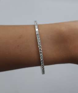 Brazalete de Oro de 18K con Diamante Cultivado en Laboratorio de 4.20 CT, Certificado por IGI, para Mujer |   Joyería de Lujo para Bodas y Fiestas - Product Image 3