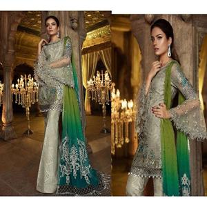 Última colección de 2021, vestidos de novia paquistaníes, ropa de fiesta bordada india, trajes modernos de algodón y seda, modelo elegante Salwar - Product Image 1