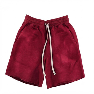 Pantalones cortos de algodón felpa personalizados OEM con lavado a la piedra, de primera calidad, con impresión de logotipo personalizado, informales, para gimnasio, para hombre. - Product Image 6