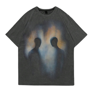 เสื้อยืดผู้ชายลายกราฟิก แขนสั้น คอกลม สไตล์วินเทจ สตรีทแวร์ พิมพ์ลายลำลอง ขายส่ง แฟชั่น น้ำหนัก 280 กรัม ทรงโอเวอร์ไซส์ - Product Image 1