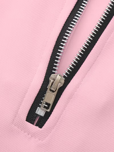 Men's Pink Hooded Henley Jersey T-Shirt Short Sleeve Regular Fit Solid Color Casual Knitted Pullover 200g - Product Image 5