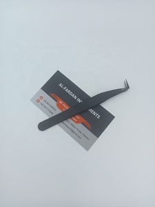 Tweezers For Lash Extension <b>Black</b> Plasma Tip 90 Degree Slim <b>Boot</b> Eyelash Volume Tweezer And Card Boxes Stainless Steel - Product Image 4