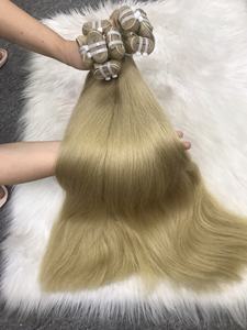 Extensiones de cabello humano liso natural de trama de cabello humano 100% al por mayor doble dibujado envoltura natural alrededor del cordón - Product Image 2