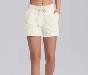 Nouveaux shorts en coton vintage respirants à taille haute pour femmes, vente en gros, couleur unie, décontractés - Product Image 5