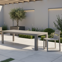 Table à manger en teck massif pour l'extérieur, pliable, résistante aux intempéries, design simple et moderne pour jardin, terrasse, parc