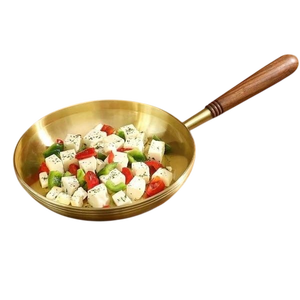 Premium Quality Brass Cooking Wok Kadhai Pan for Deep Fry Traditional Kitchen <b>Utensil</b> Heavy Gauge Durable Finish - Product Image 6