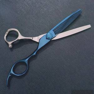 Ciseaux de coiffure professionnels à effiler, lame en acier inoxydable 440C, 28 dents, manche long, pour droitiers, usage en salon de coiffure - Product Image 4