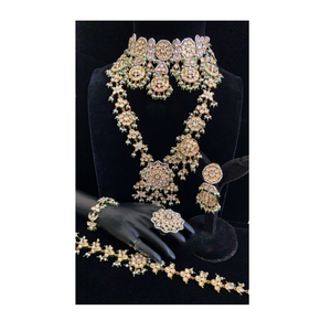 New Arrival Long Kundan <b>Necklace</b> Set Gold Plated Rani Haar Indian Women Stylish <b>Statement</b> <b>Necklace</b> Pearls Engagement - Product Image 5