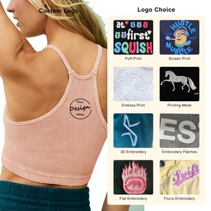 Women Knitted 100% Cotton Solid Color Halter Neck Crop Tank <b>Top</b> with Tassel & Button Hip Hop Style Green - Product Image 5